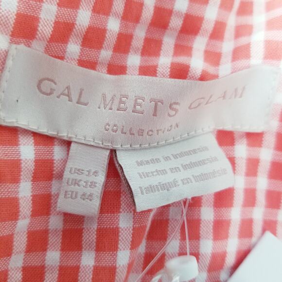 Gal meets Glam Gingham Ruffle Logan Jumpsuit Wide Leg Square neckline - Picture 2 of 15